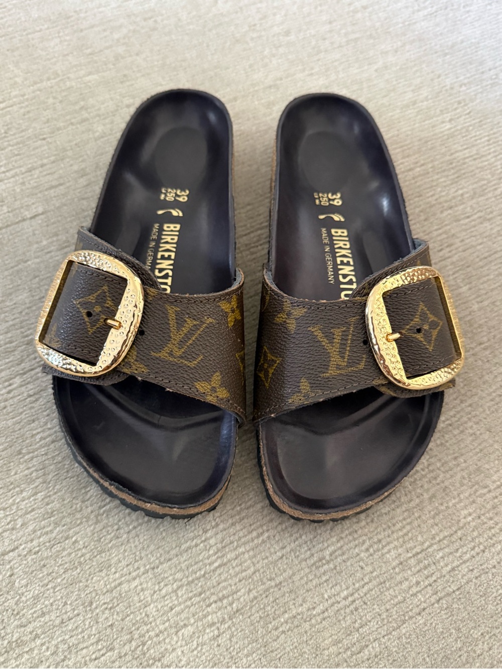 Birkenstock x Louis Vuitton Brown Monogram Slide Sandals